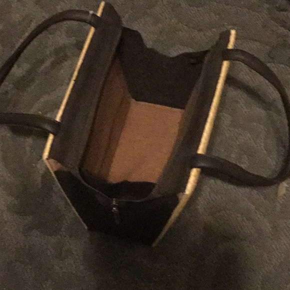 Ratan Handle Bag with Brown Leather Trim. NWT - Picture 8 of 9